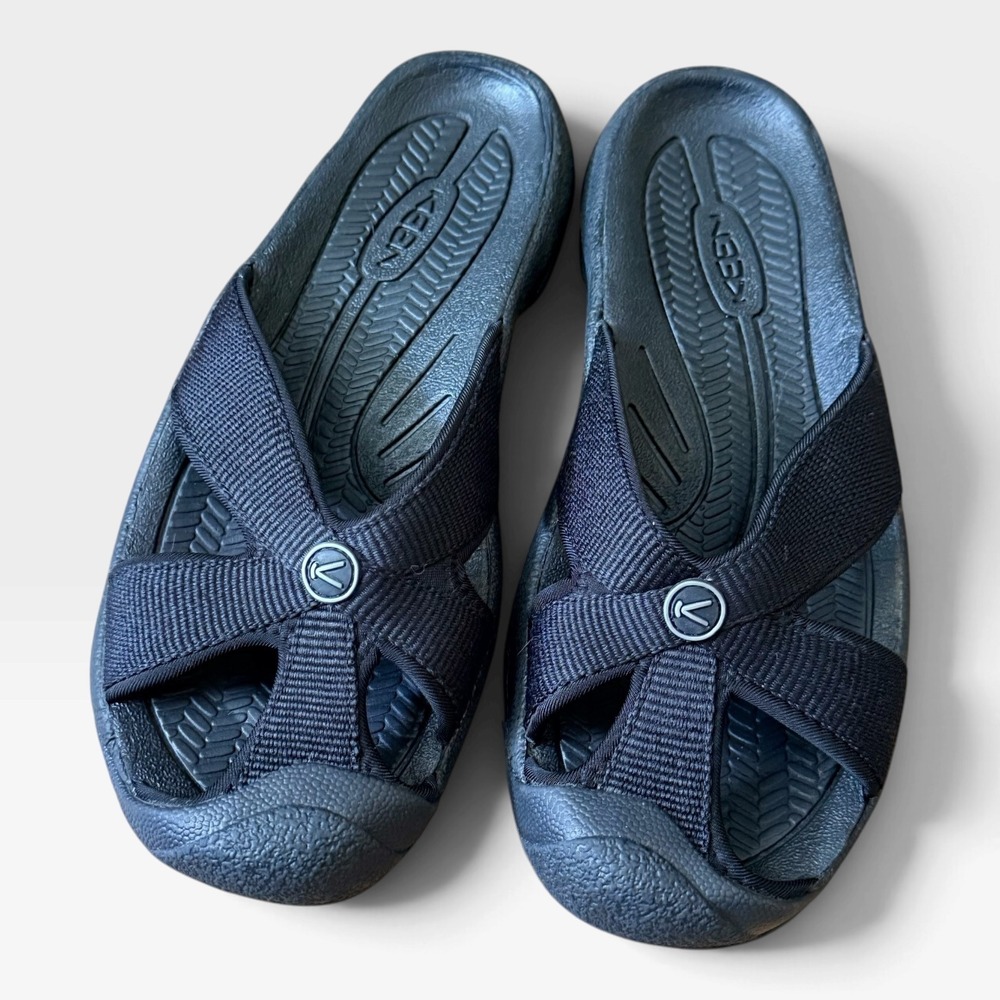 KEEN Bali Womens Black Slide Sandals Women's Size 7 Toe Protection Comfort